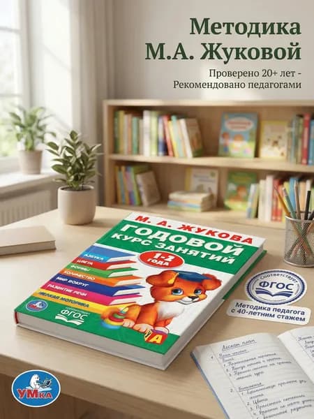 Учебное пособие Годовой курс занятий 1-2 года Умка / развивающие книги для детей | Жукова М. А.