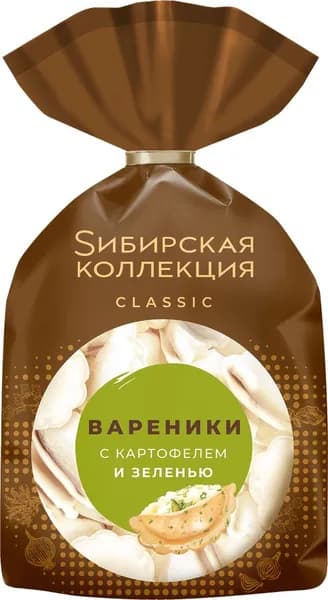 Вареники СИБИРСКАЯ КОЛЛЕКЦИЯ с картофелем и зеленью, 700г2шт