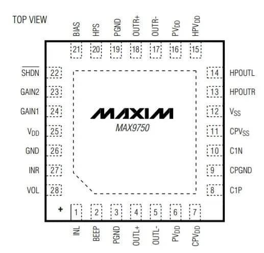 Микросхема MAX9750A