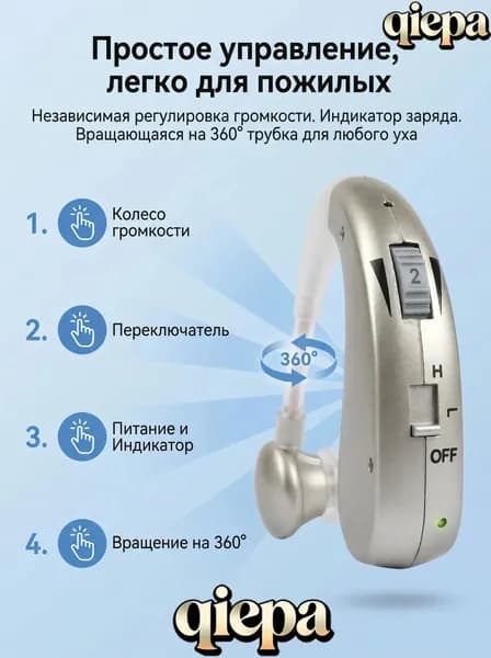 Слуховой аппарат,слуховой аппарат для пожилых с зарядным устройством,подарок бабушке Подарок для старших родных