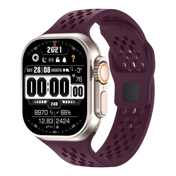 Силиконовый ремешок с отверстием для Apple Watch Band 49 45 44 42 мм, спортивный браслет для Iwatch Series Ultra 9 8 7 6 5 4 SE