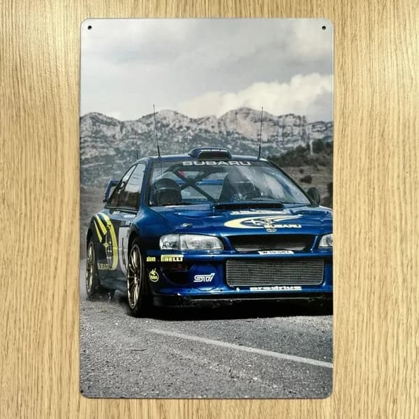 Табличка металлическая интерьерная Арт Субару Импреза Ралли Art Subaru Impreza Rally