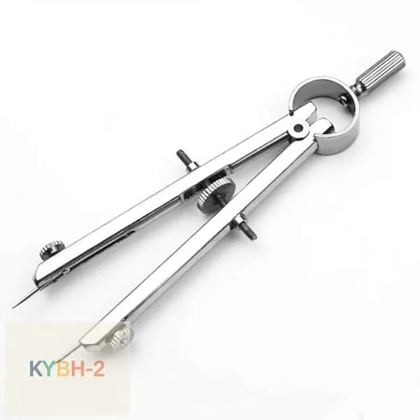 циркуль учебный с фиксирующим колесом, цвет серебро