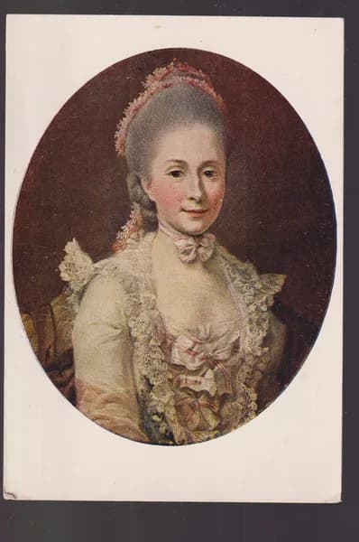 Иенс Юль (1745- 1802). Женский портрет. Антикварная открытка.
