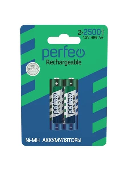 Perfeo Ni-Mh аккумуляторы HR6 AA 2500mAh на блистере, 2шт, 1.2V
