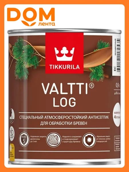 Антисептик Tikkurila/Tikkivala Valtti Log естественный 0,9 л
