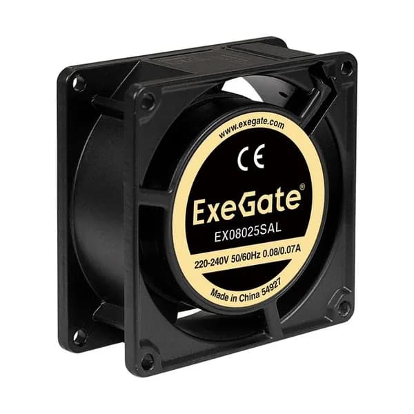 Вентилятор для корпуса пк ExeGate 220v 31дб черный (EX288996RUS)