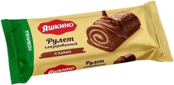 Яшкино Рулет глазированный, с какао, 200 гр. /