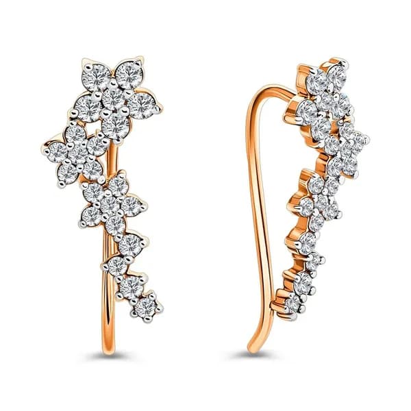 Серьги женские с фианитами из красного золота 375 пробы 585GOLD