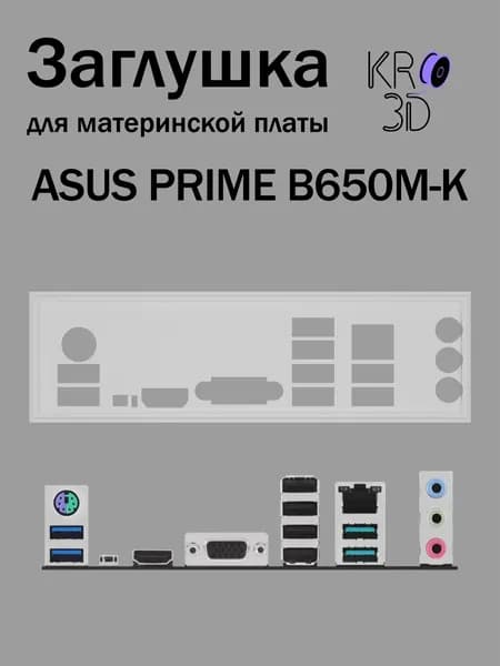 Заглушка для материнской платы ASUS PRIME B650M-K белая