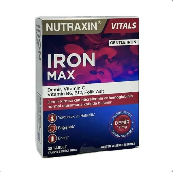 Бисглицинат Железа с витамином С,В6,В12 и Фолиевой кислотой. Nutraxin