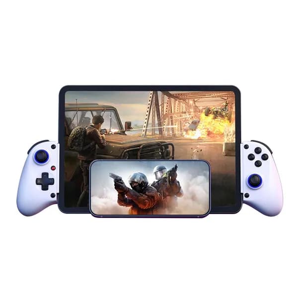 Игровой контроллер D11 белый с растяжкой, Bluetooth для Switch, Android, iOS, ПК