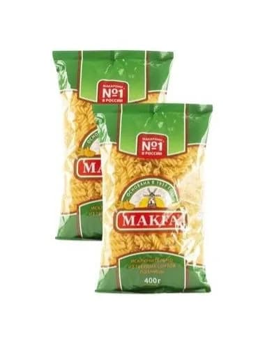 Макароны "Спираль" МАКFА,2шт по 400г