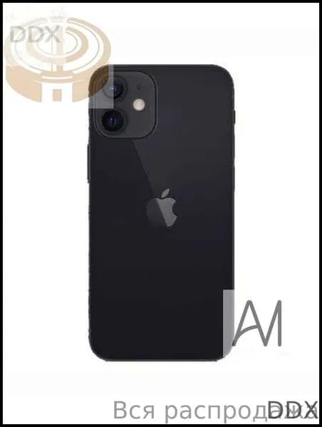 Макет смартфона iPhone 12 mini черного цвета (черный экран)