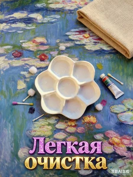 Палитра художественных красок, 17*1,8 см, пластик, с антипригарным покрытием, для акварели и гуаши