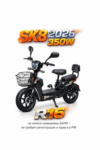 Sky Way Электроскутер SK8_350W_16d, черный