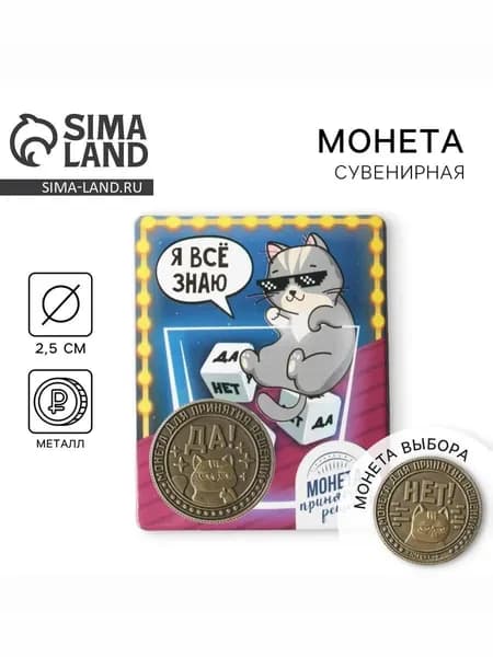 Монета выбора "Да - Нет", 2.5 см