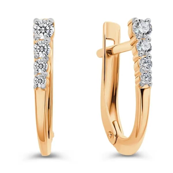 Серьги женские с фианитами из красного золота 375 пробы 585GOLD