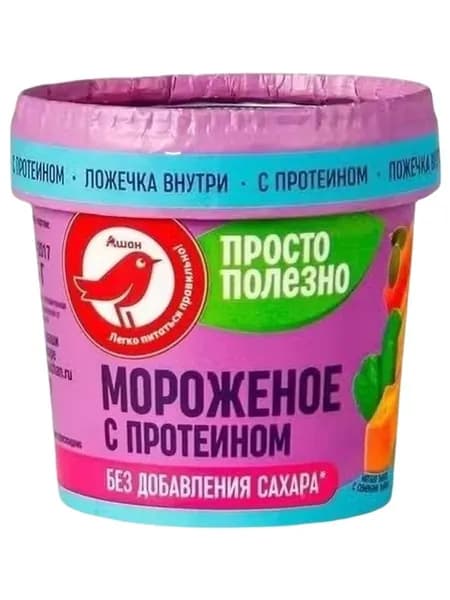 Мороженое протеиновое Ашан Красная птица тыква мята без добавления сахара 75 г