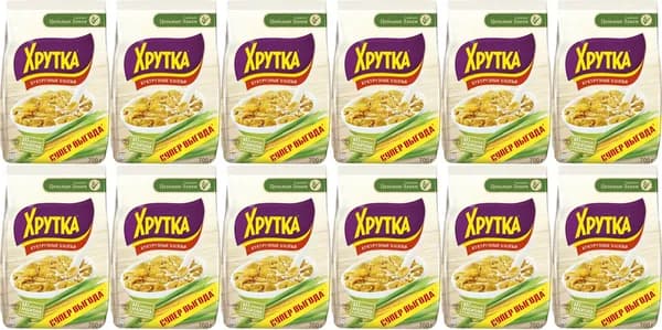 Хлопья Хрутка кукурузные обогащенные кальцием, комплект: 12 упаковок по 700 г
