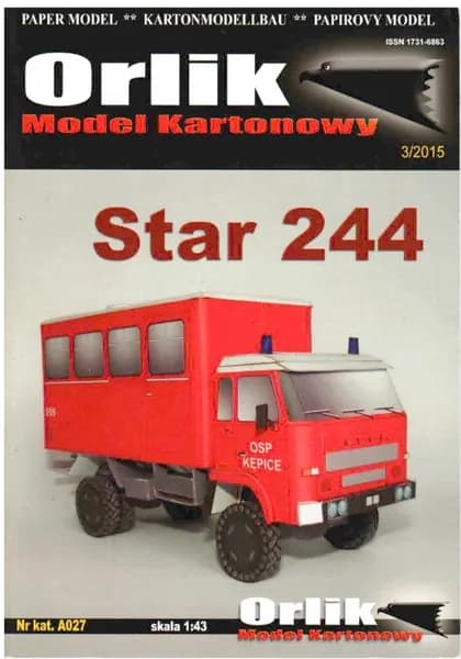 Сборная бумажная модель Автомобиль Star 244 - Orlik №A027 (журнал)