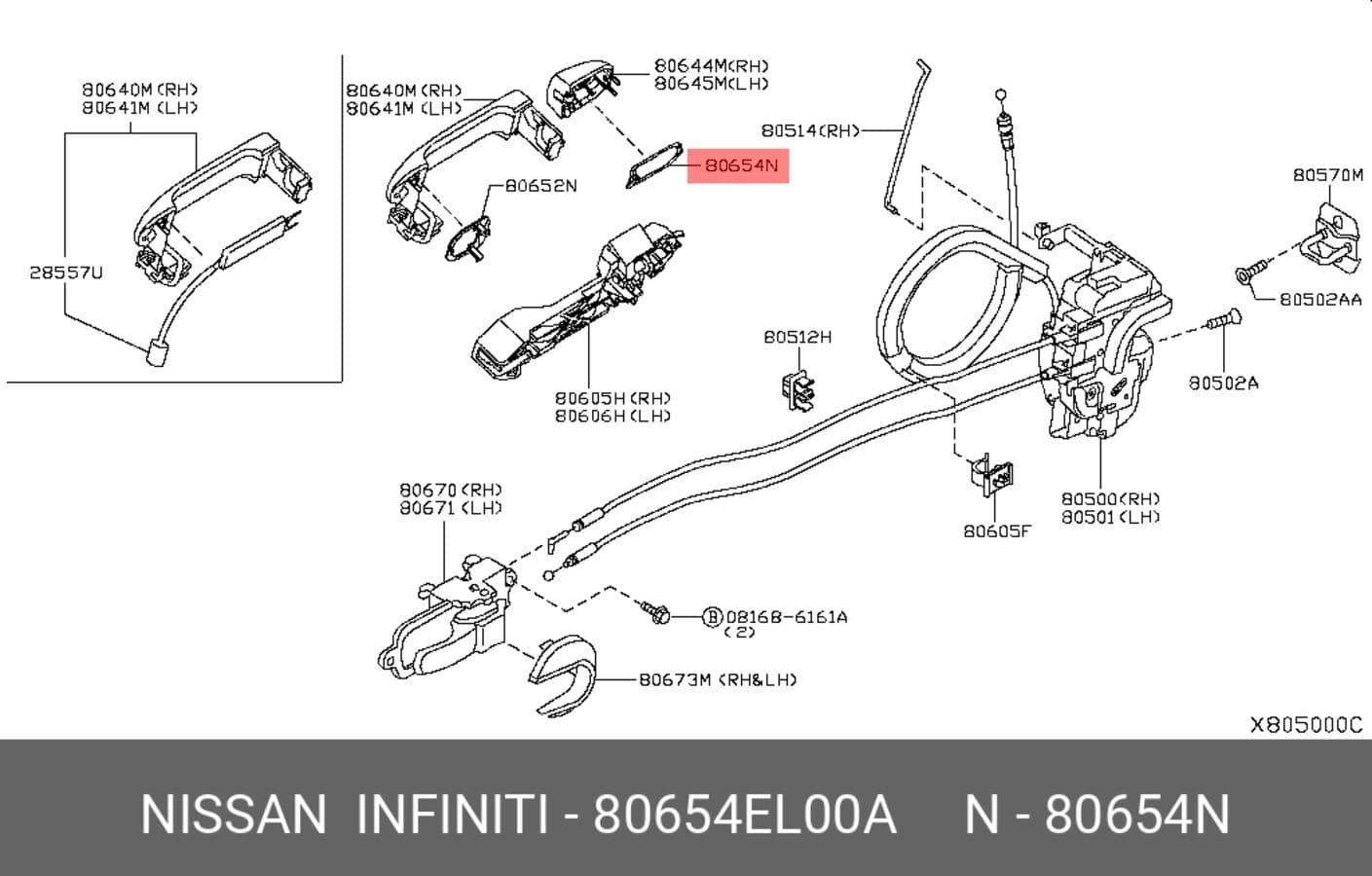 прокладка дверной ру org (NISSAN 80654EL00A)