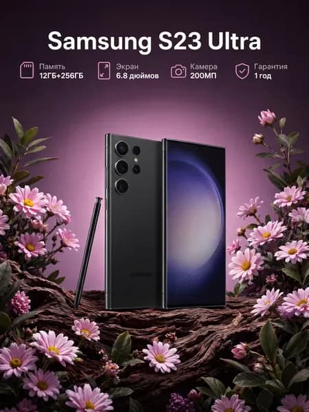 Смартфон Galaxy S23 Ultra 256GB черное SM-S918N