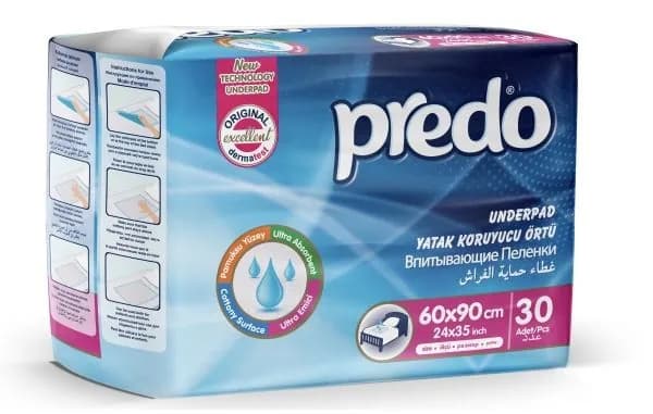 Пеленки Predo Underpad, 60x90 см, 30 шт.