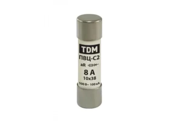Плавкая вставка ПВЦ-С2 10х38 aR (быстродействующая) 8А TDM (SQ0729-0041)