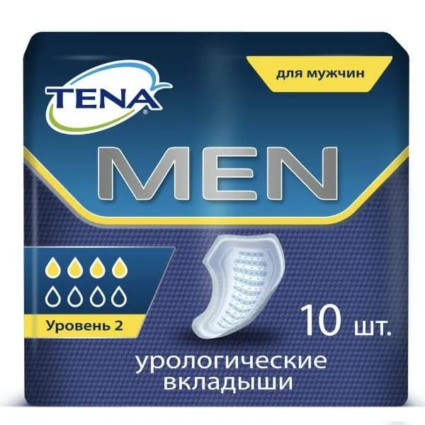 Прокладки урологические для мужчин Tena Men Level 2 Medium, 4 капли, 500 мл, 10 штук