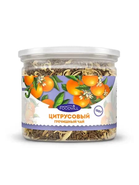 Гречишный чай ЦИТРУСОВЫЙ 100 гр., чайный напиток для похудения цитрус, гранулированный, ку цяо, FOODVILL