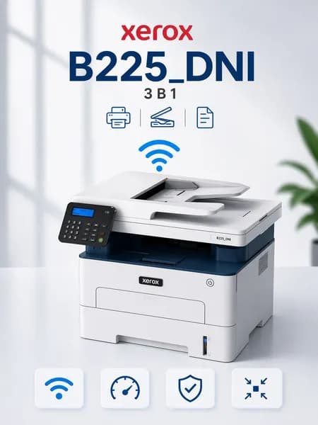 Xerox МФУ Лазерное МФУ Лазерное Xerox MFP B225_DNI 3в1 принтер, сканер, копир, белый