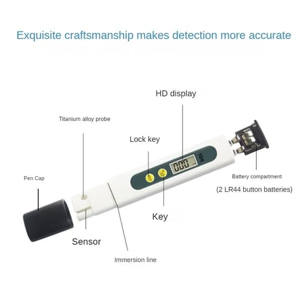 Цифровой тестер воды Tds Meter - для дома, скважины (с батареей)