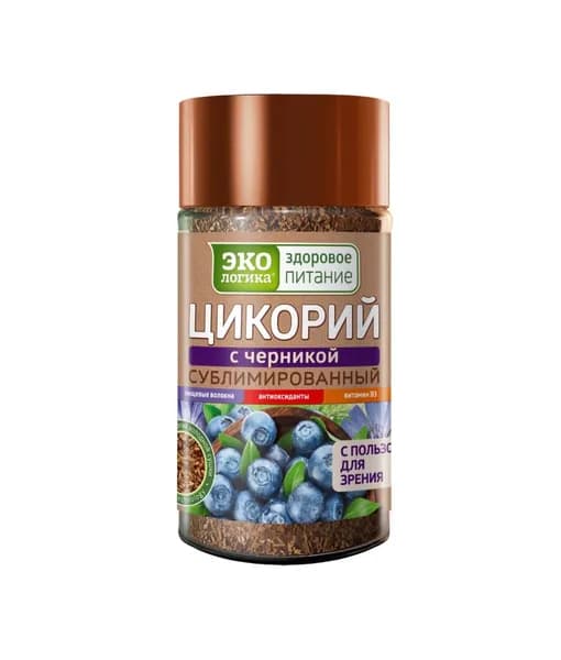 Московская кофейня на паяхъ Цикорий натуральный Экологика с черникой , сублимированный, 85 г, стеклянная банка