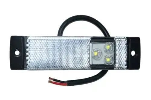 Фонарь габаритный белый прямоугольный LED 130x32 мм без кронштейна, универсальный M720310
