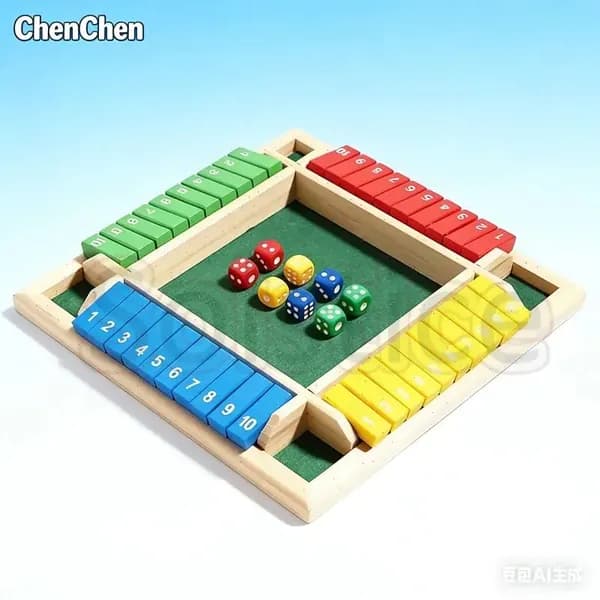 Настольная игра "Закрой коробку" (Shut The Box) для развития математики у детей 4-7 лет