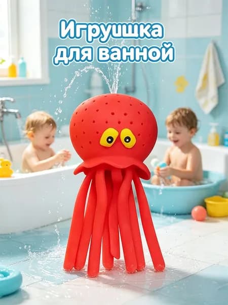 Впитывающая игрушка-осьминог для купания ребенка