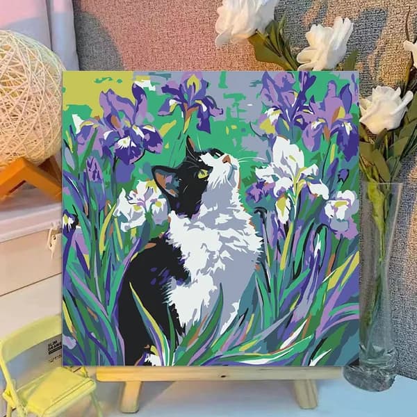 Картина по номерам, 20x20 CM, Кошки и собаки,Мультфильмы, подарки для детей, декомпрессия