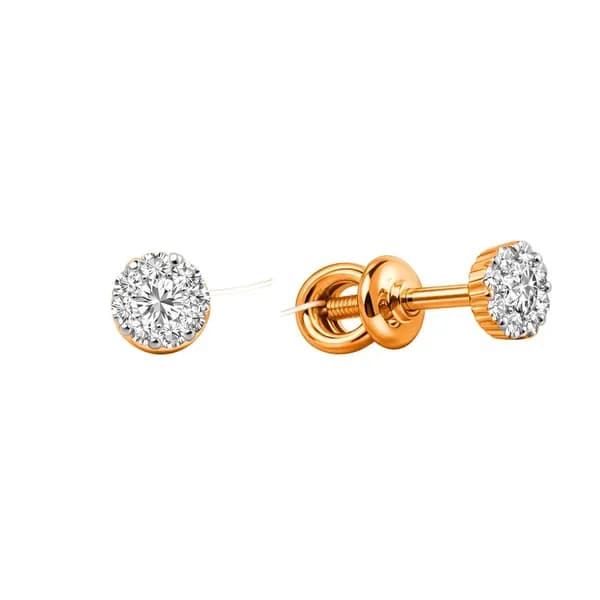 Серьги женские с бриллиантами из красного золота 585 пробы 585GOLD