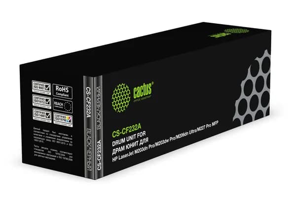 Блок фотобарабана Cactus CS-CF232ACF232A, черный ресурс до 23000стр., для HP LJ M203dn Pro/M203dw Pro/M206dn Ultra/M227 Pro MFP
