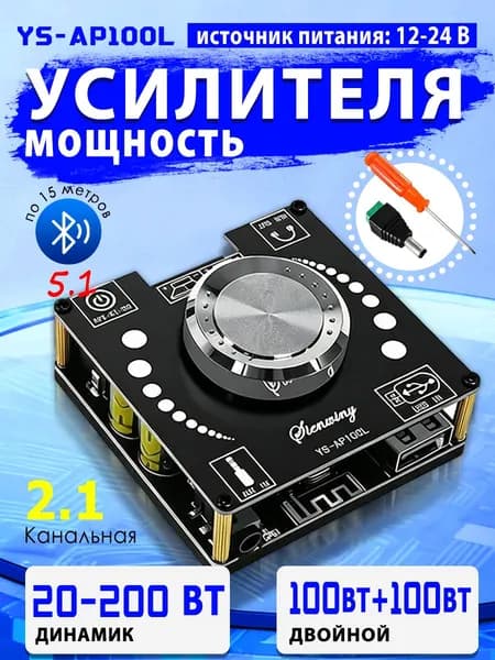 YS-AP100L Bluetooth Цифровой Усилитель Плата Мини BT5.1100W+100W