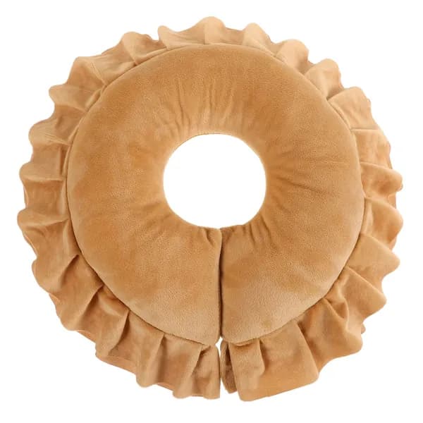 Массажная подушка для головы u-образная из велюра светло-жёлтая для массажа
