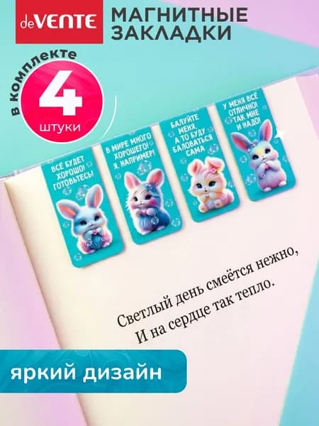 Закладки магнитные для книг 4 шт