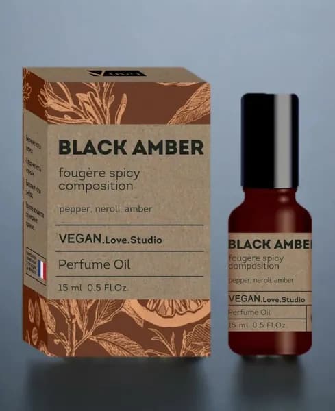 Парфюмерное масло Vegan Love Studio, женское, Black Amber (Pepper&Amber, Neroli), 15мл