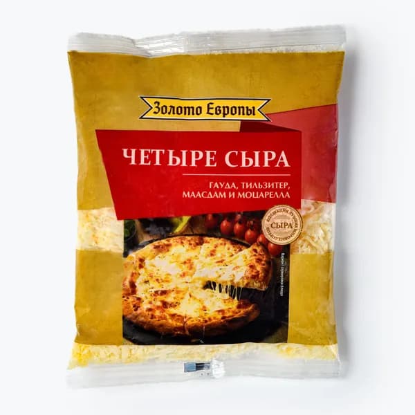 Сыр тертый 4 сыра 150 г, Золото Европы
