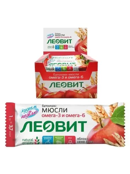 Батончик мюсли с яблоком и семенем льна, 26штx30г