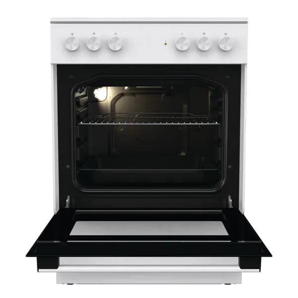 Электрическая плита Gorenje GEC6A11WG 60 см, 4 конфорки, очистка паром AquaClean, белая