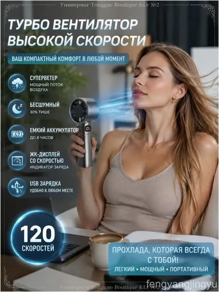 Фен для волос 2604091820502663 120 Вт, скоростей 120, кол-во насадок 1, черно-серый