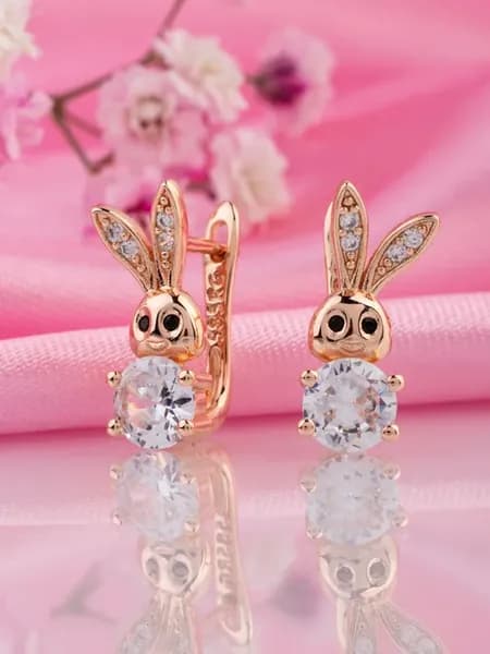 Серьги бижутерия детские зайчики