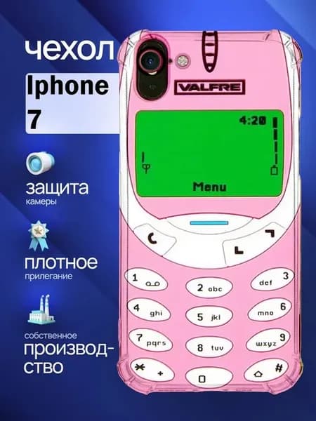 Чехол на iPhone 7 с принтом телефон нокиа